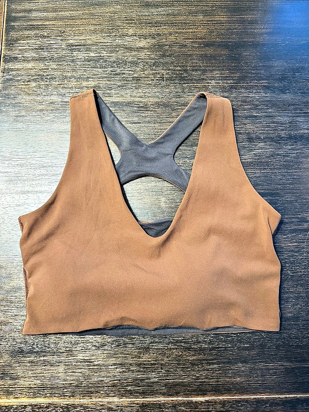 lululemon Align V-Neck Bra Brown Cropped Athletic Tank 10 12 large